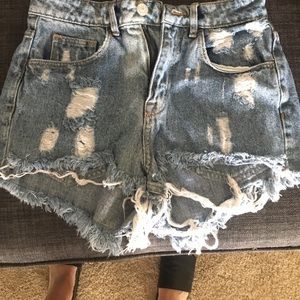 High-Waisted Denim Shorts
